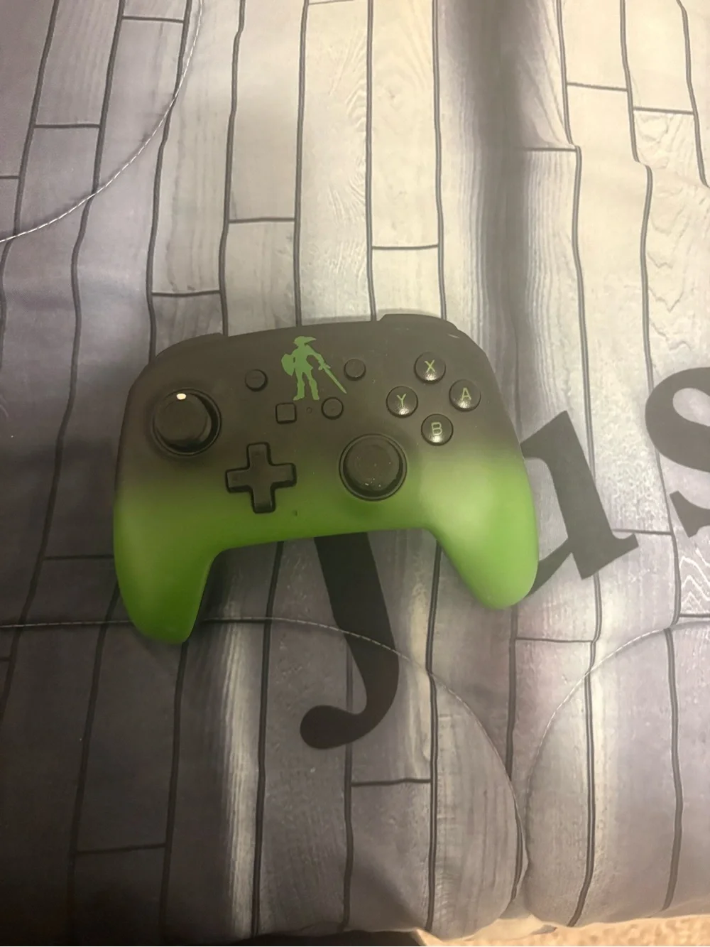 Wireless Game Controller - Black with Green Accents